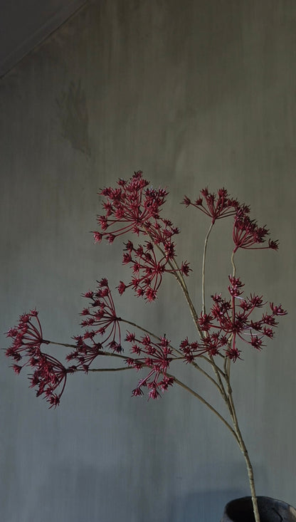 Fluitenkruid kunsttak burgundy - 90 cm