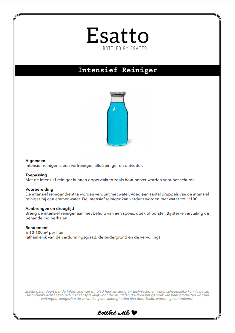 Esatto intensief reiniger gebruiksaanwijzing