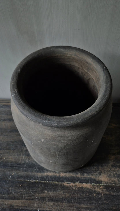 Houten pot vaas bruin 24 x 28 cm