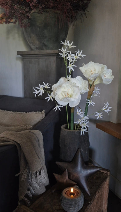 Amaryllis kunstbloem wit real touch - 65 cm