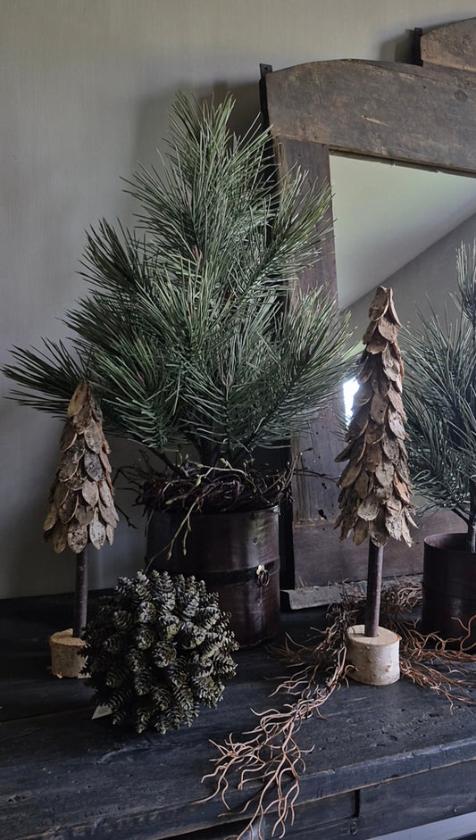 Vergrijsde pinus kunstboom 80 cm