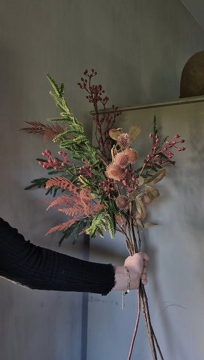 Kersttakken set groen oranje rood – 4 kunsttakken