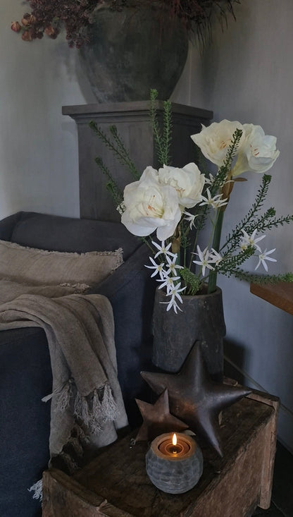 Amaryllis kunstbloem wit real touch - 65 cm
