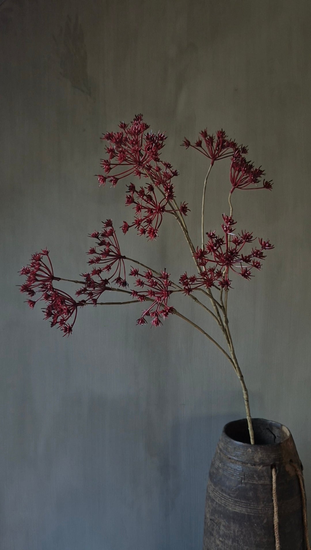 Fluitenkruid kunsttak burgundy - 90 cm