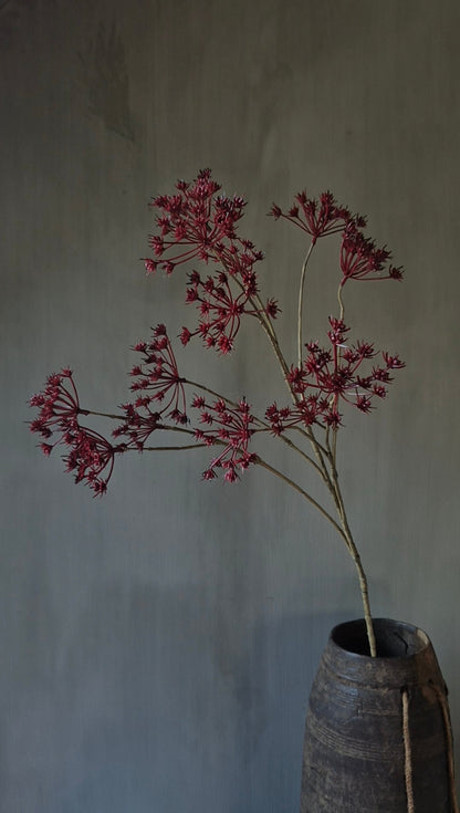 Fluitenkruid kunsttak burgundy - 90 cm