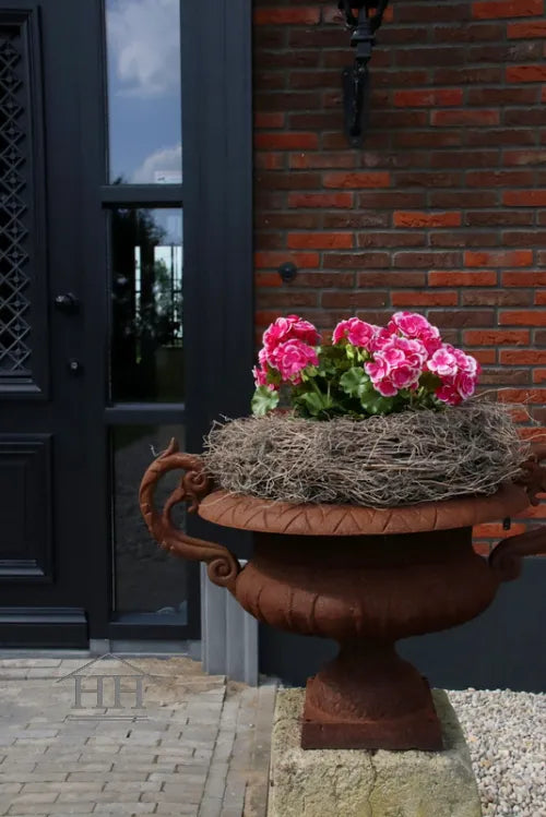 Franse geranium kunstplant fel roze met wit - 36 cm - UV & Water bestendig