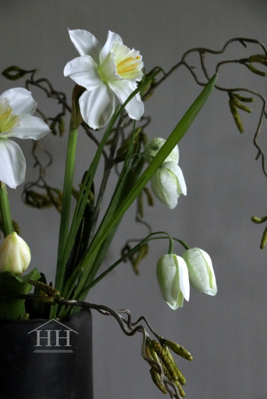 Künstliche Perlmuttblume weiß 54 cm