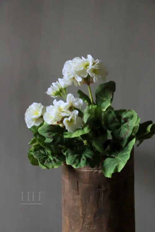 Geranium kunstplant wit - 26 cm
