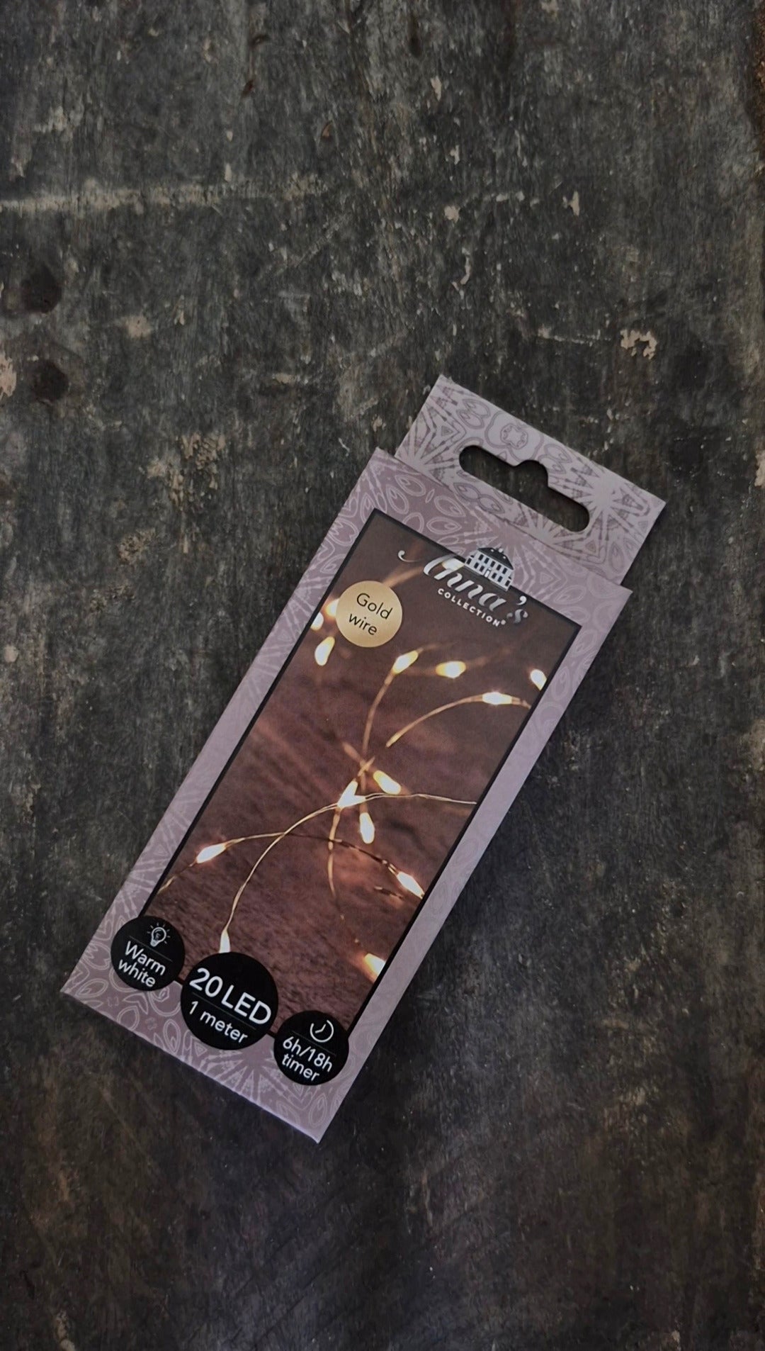 Goud lichtsnoer - 100 cm - 20 LEDs