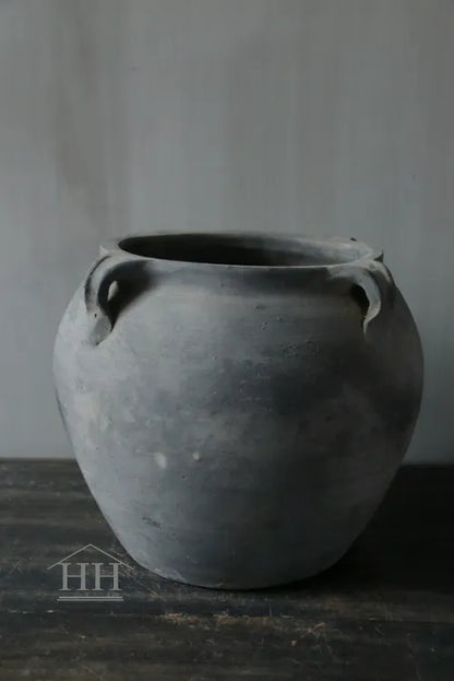 Grijze terracotta kruik met 4 oren (A7)