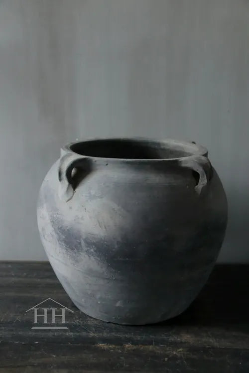 Grijze terracotta kruik met 4 oren (A7)