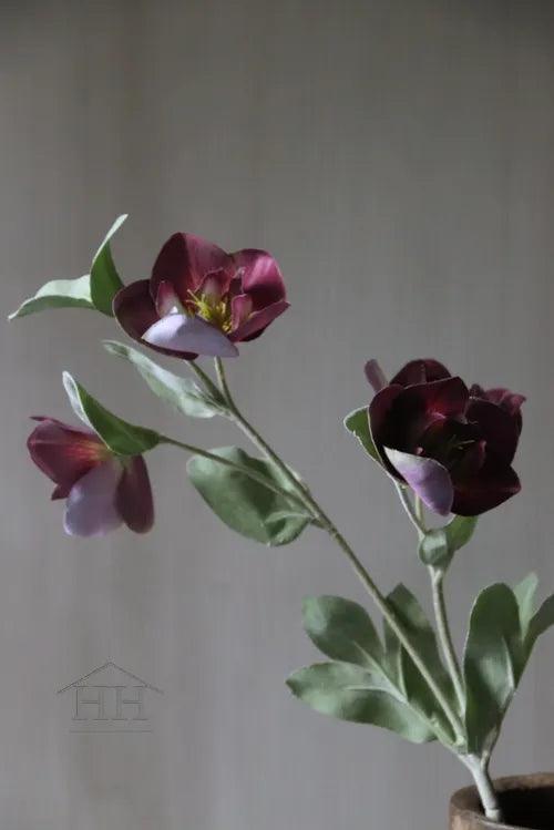 Kunstbloem Helleborus burgundy