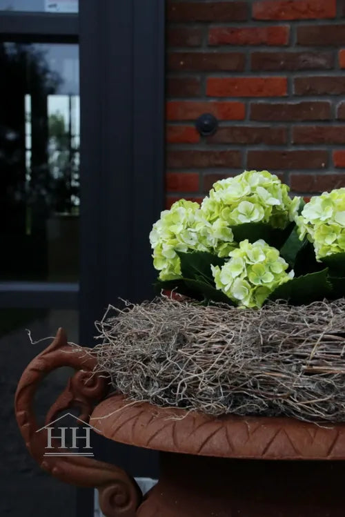 Hortensia kunstplant licht groen wit - 40 cm - UV & Water bestendig