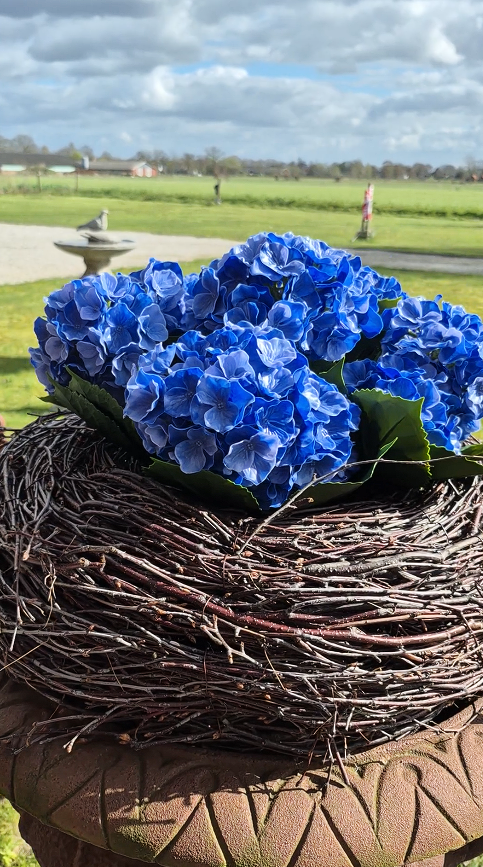 Hortensie Kunstpflanze blau - 40 cm - UV- &amp; wasserbeständig