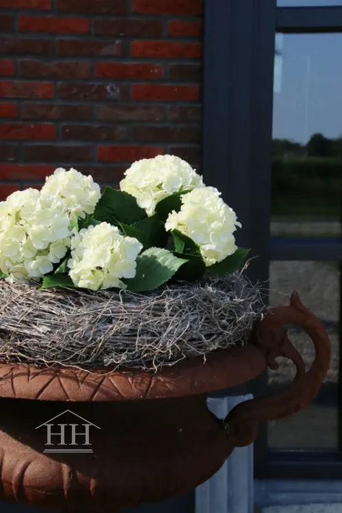 Hortensia kunstplant creme - 40 cm - UV & Water bestendig