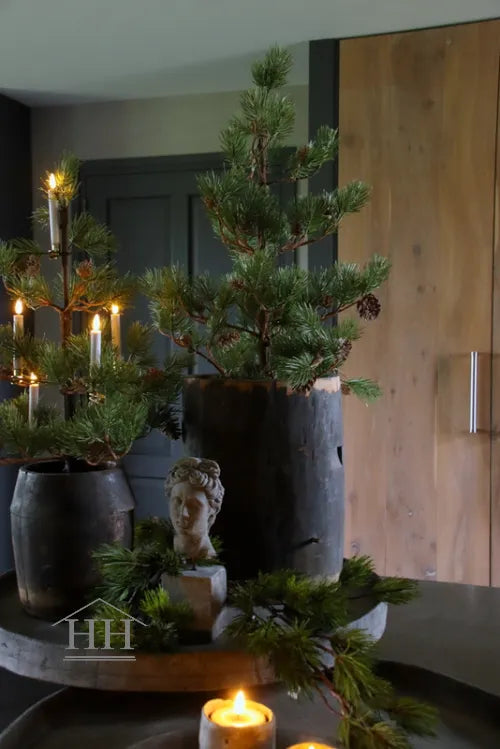 Houten pot antiek 39x28cm (01)