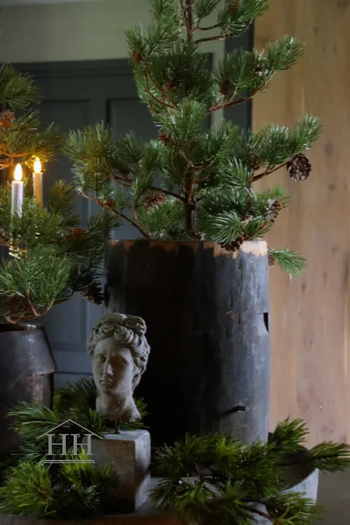 Houten pot antiek 39x28cm (01)