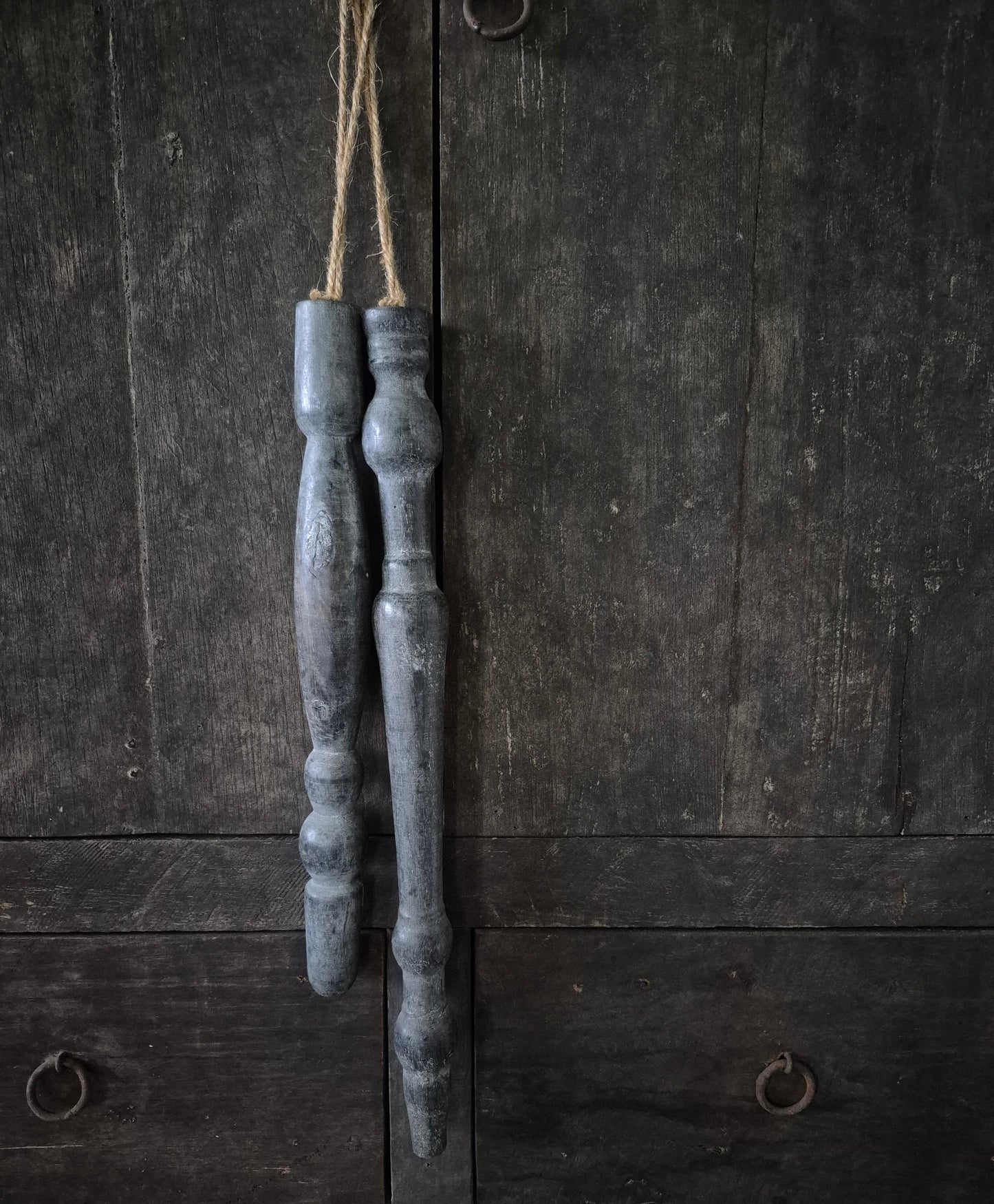 Set van 2 houten pegels ornament landelijk interieur 