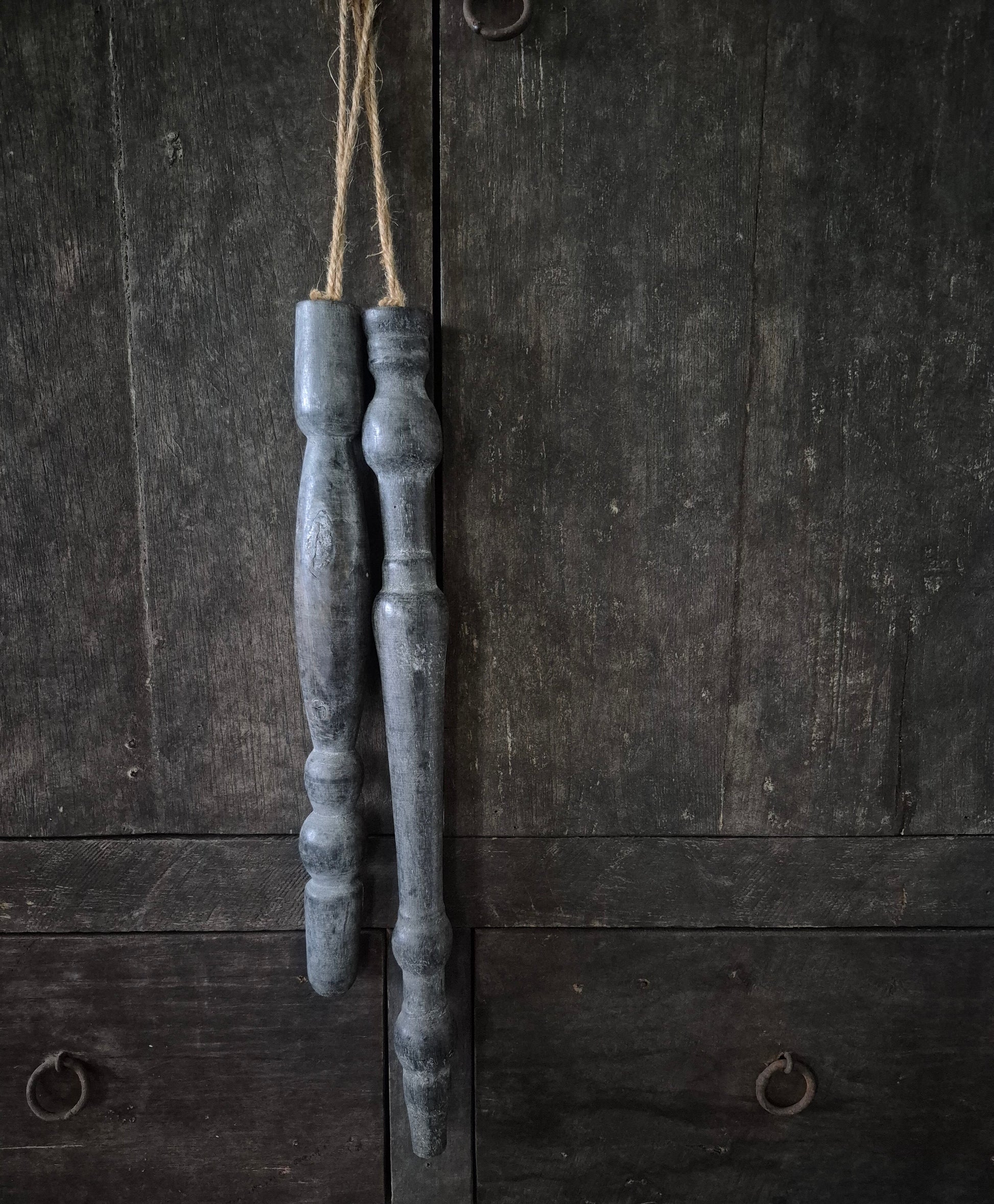 Set van 2 houten pegels ornament landelijk interieur 