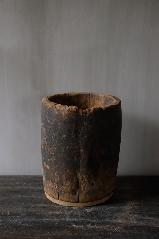 Houten pot antiek 19,5x27cm (05)