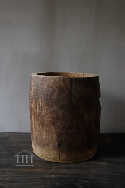 Houten pot antiek 25,5x30,5cm (07)