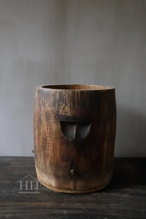 Houten pot antiek 25,5x30,5cm (07)