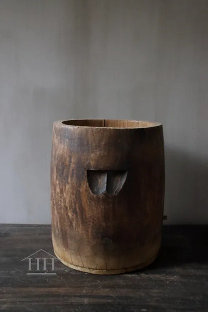 Houten pot antiek 25,5x30,5cm (07)