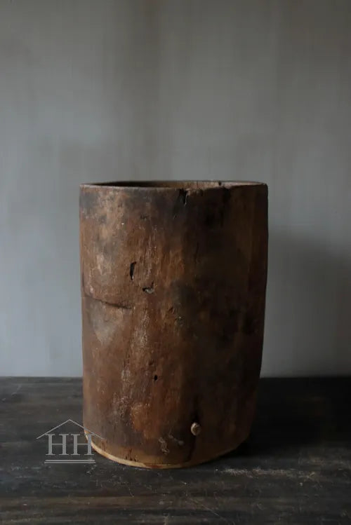 Houten pot antiek 24,5x34cm (08)