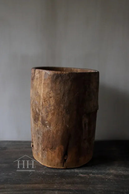 Houten pot antiek 24,5x34cm (08)