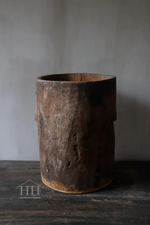 Houten pot antiek 24,5x34cm (08)