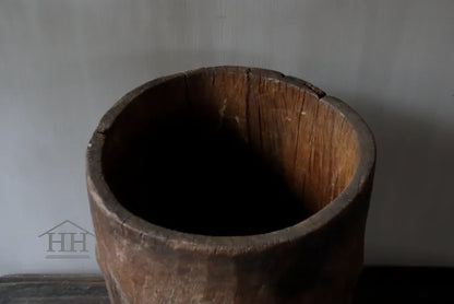 Houten pot antiek 24,5x34cm (08)