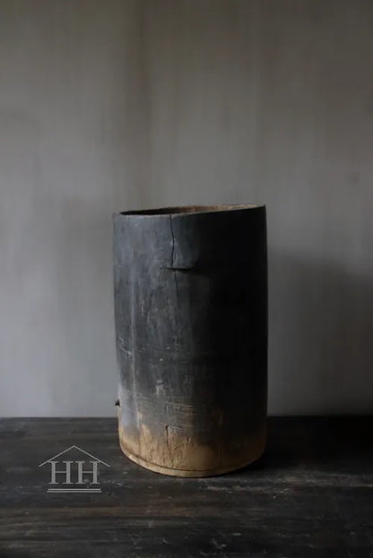 Houten pot antiek 23x38cm (04)