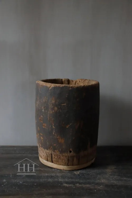 Houten pot antiek 19,5x27cm (05)