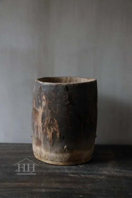 Houten pot antiek 22x28cm (03)