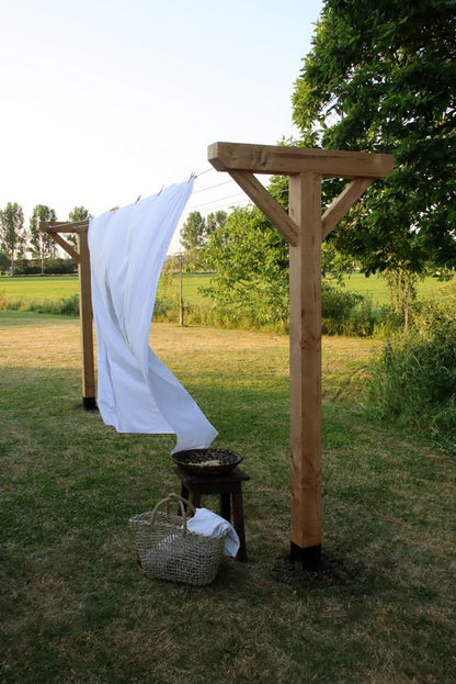 Houten waslijnpalen voor in mijn tuin