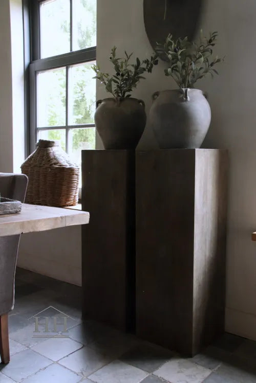 Houten zuil vergrijsd 100 cm