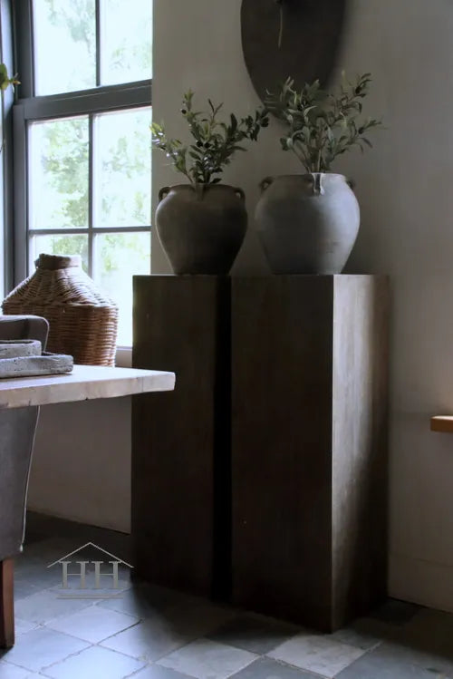 Houten zuil vergrijsd 100 cm