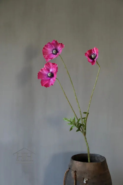 Künstlicher Mohn dunkelrosa - 79 cm