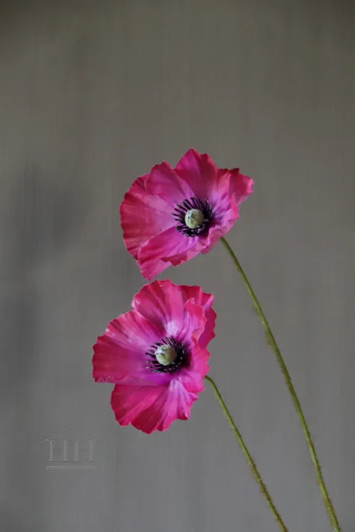 Künstlicher Mohn dunkelrosa - 79 cm