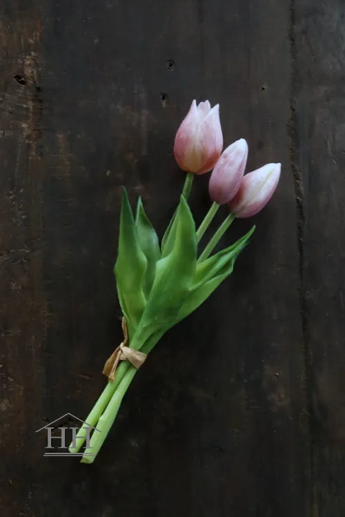 Short fake tulips mauve - 25 cm 3 stems