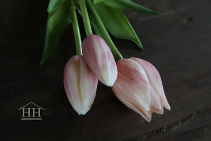 Short fake tulips mauve - 25 cm 3 stems