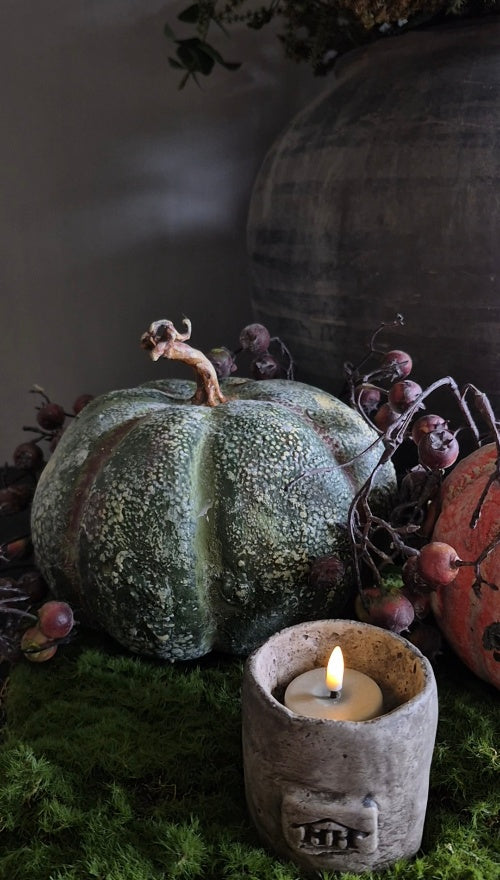 Kunst kalebas groen - 20x16 cm