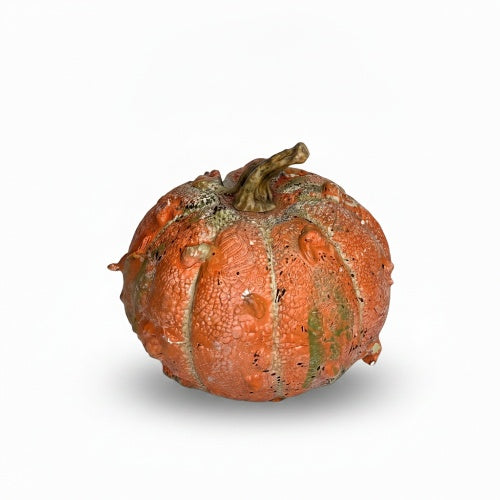 Kunst kalebas oranje - 17x16 cm