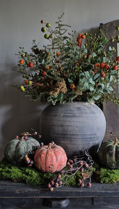 Rosehip artificial branch burgundy - 85 cm
