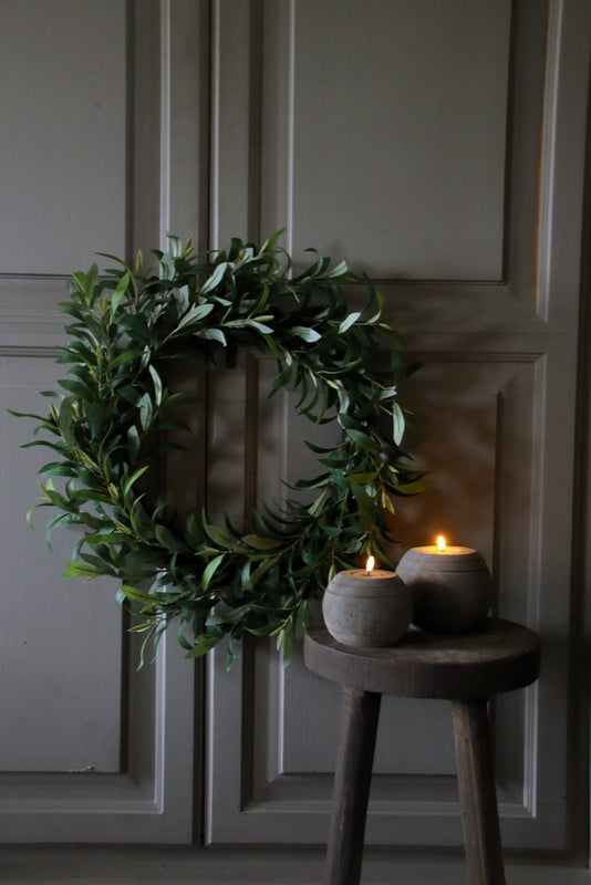 Kunst krans olijf L groen 45-50cm