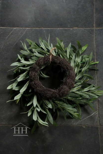 Kunst krans olijf S groen 30-35cm