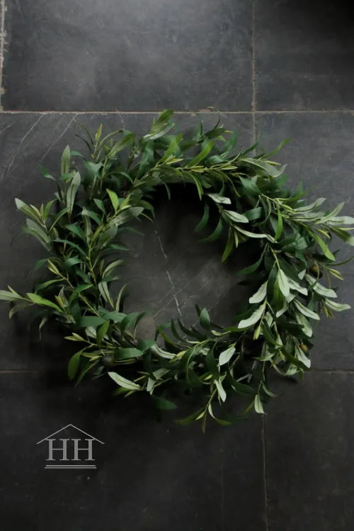 Kunst krans olijf L groen 45-50cm