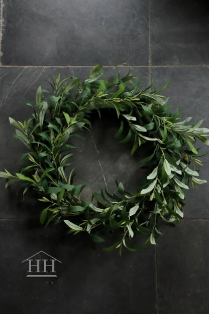 Kunst krans olijf L groen 45-50cm