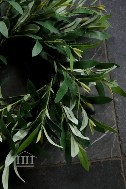 Kunst krans olijf S groen 30-35cm