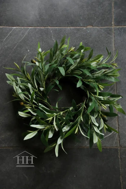 Kunst krans olijf S groen 30-35cm